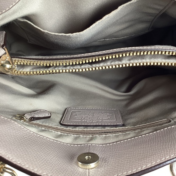 Coach Minetta toupe bag White exotic leather hand shoulder purse - Picture 8 of 13